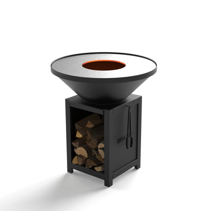 Brasero Brazir Classique Rond 840mm - Finition Noir Thermolaquée