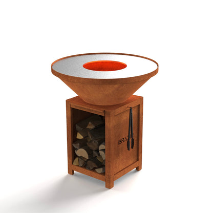 Brasero Brazir Classique Rond 840 mm - Finition Rouille