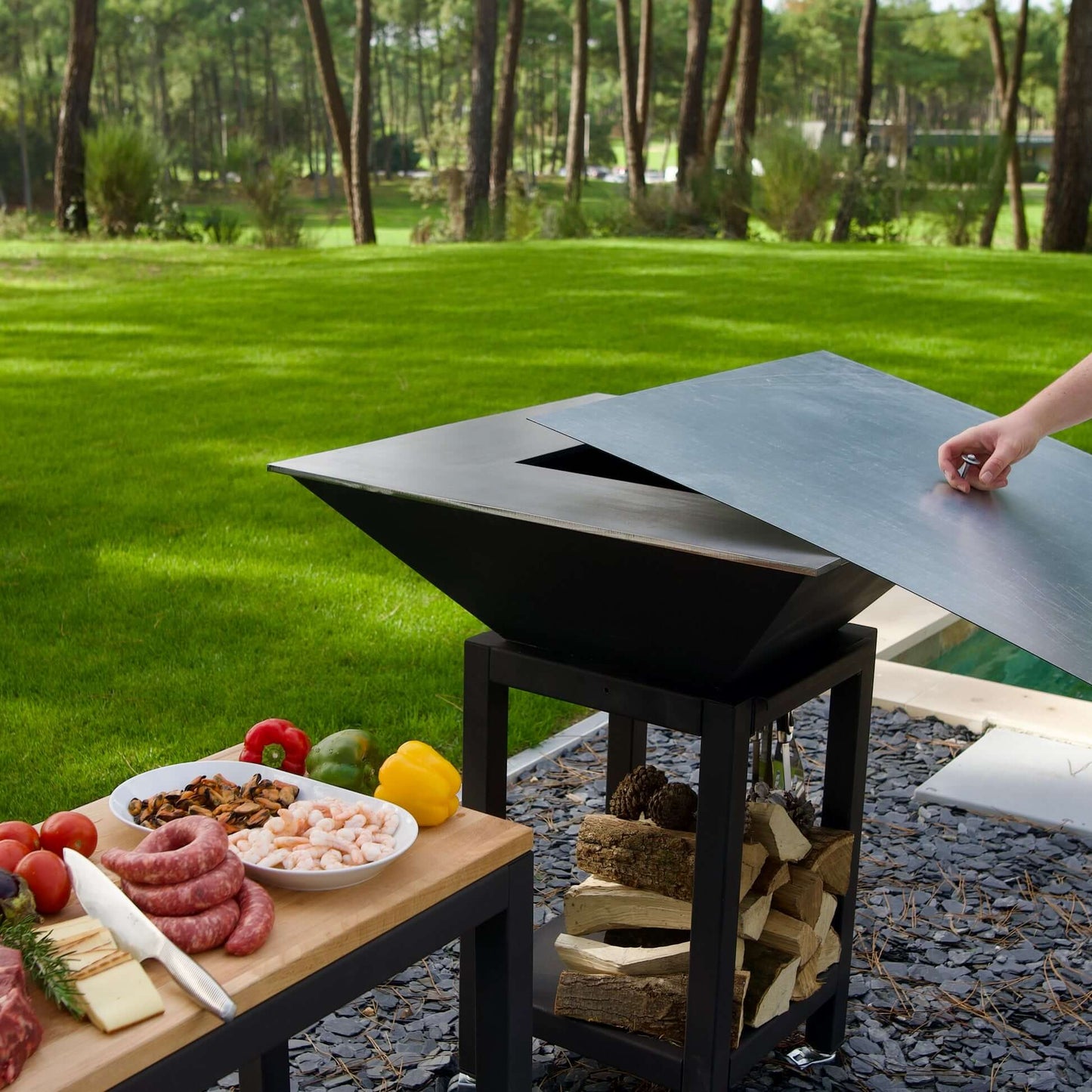 Tôle De Protection Galvanisée Carré Pour Brasero