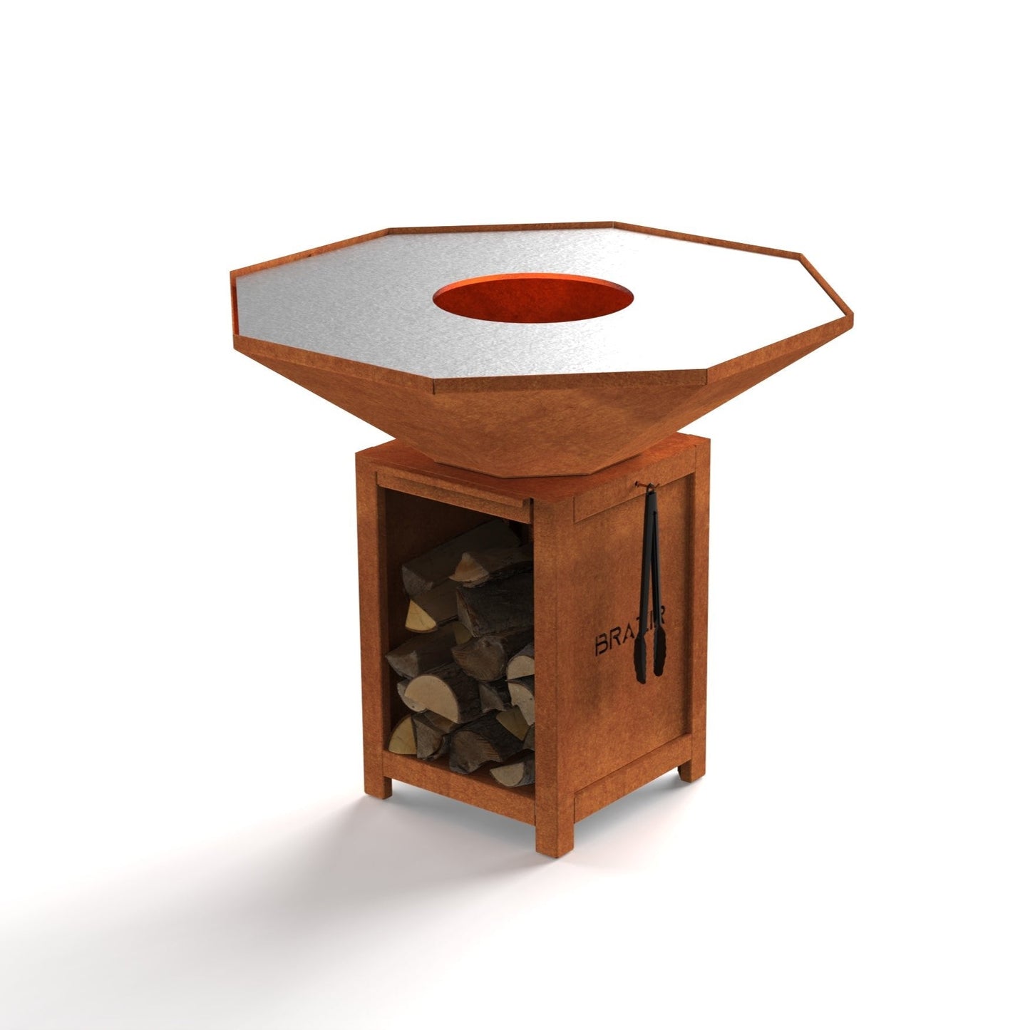 Brasero Brazir Max Octogone 1040mm - Finition Rouille