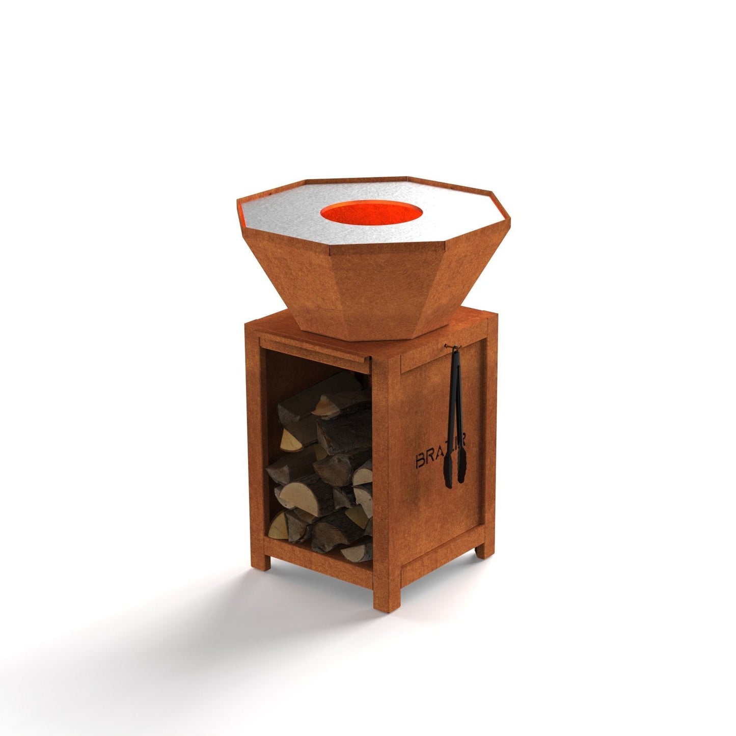 Brasero Brazir Mini Octogone 640mm - Finition Rouille