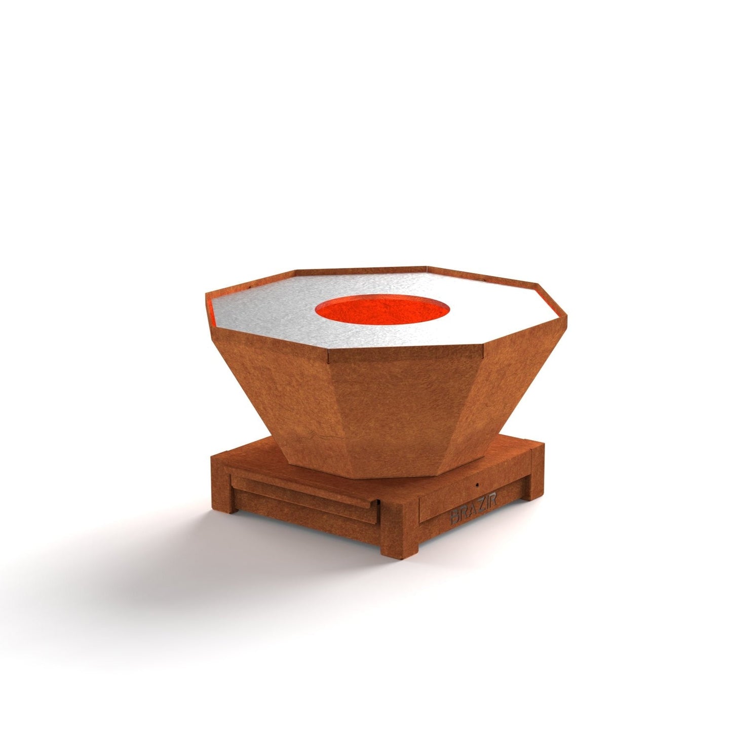 Brasero Brazir Mini Octogone 640mm - Finition Rouille