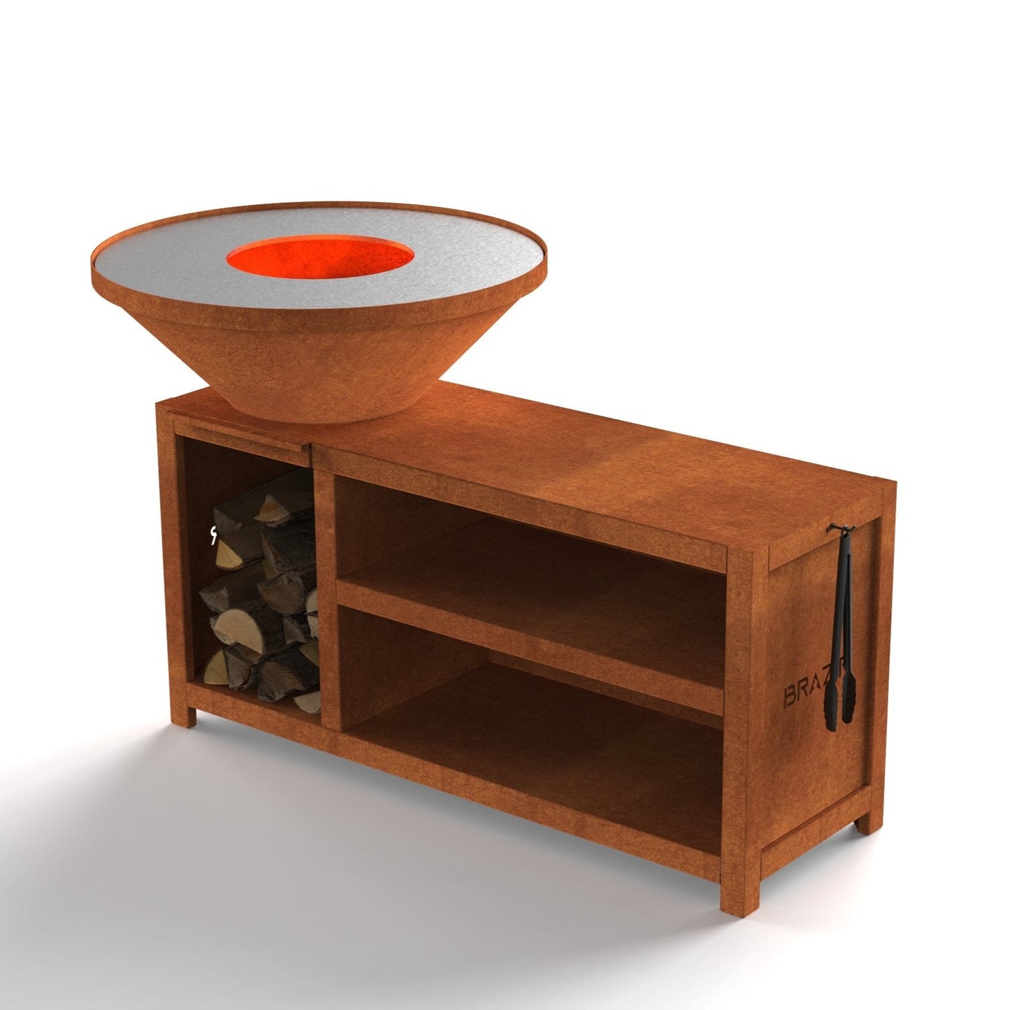 Brasero Brazir Classique Rond 840 mm - Finition Rouille